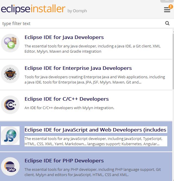 eclipse for java developers vs enterprise java